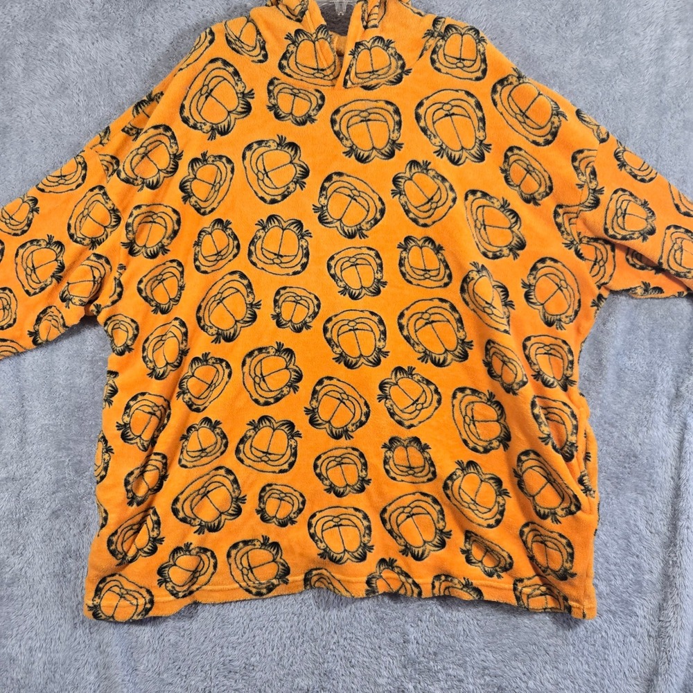 Garfield Oversized Wearable Blanket Hoodie Orange Fleece All Over Print One Size